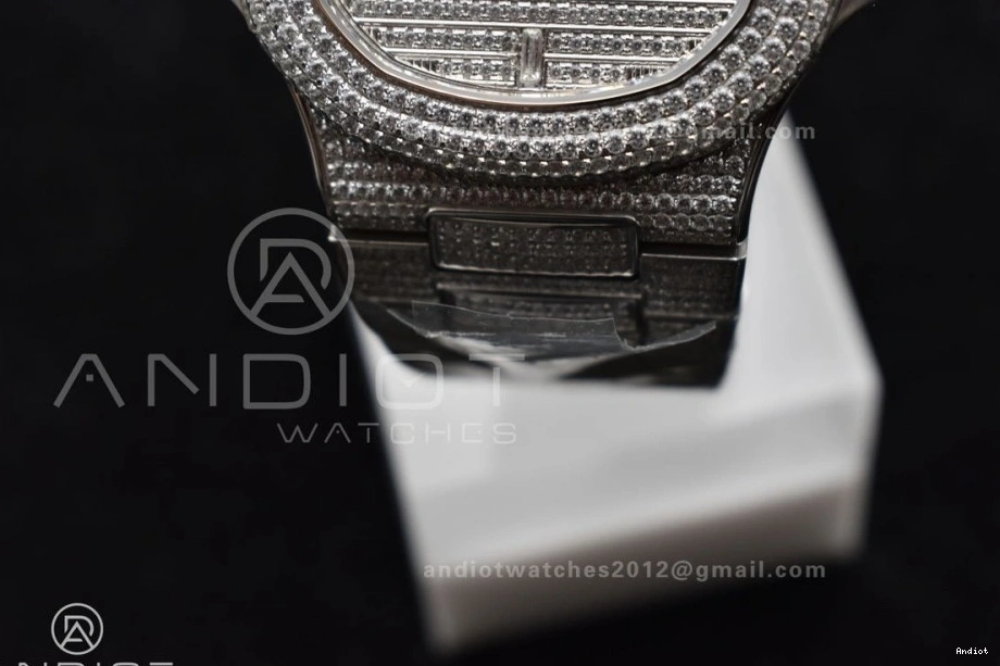 Full 5711 SS A324 Bezel Nautilus Dial Diamonds on TWF Diamonds Bracelet & 0328